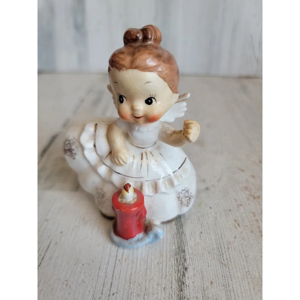 Vintage angel girl enesco Japanese candle unique Xmas religious figure